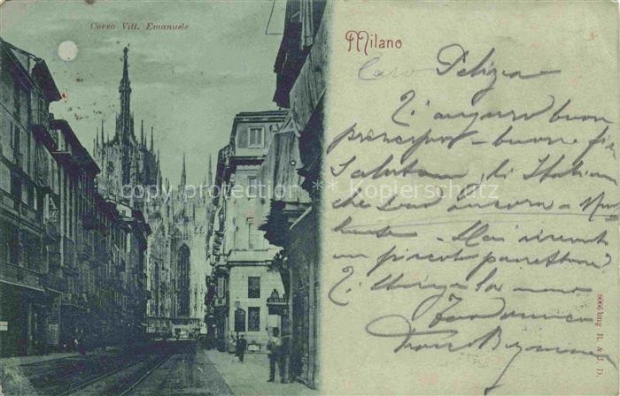 MILANO Mailand IT Corso Vittorio Emanuele im Mondschein