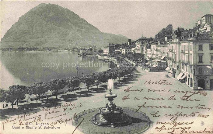 LUGANO Lago di Lugano TI Quai e Monte San Salvatore
