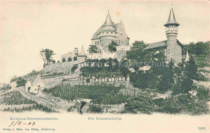 Ehrenbreitstein KOBLENZ Die Klausenburg Restaurant Wein-Café