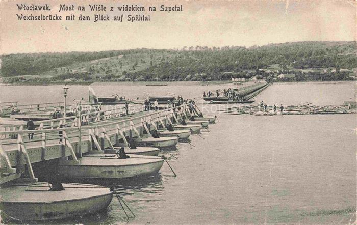 WLOCLAWEK Leslau PL Weichselbruecke mit Blick auf Spaehtal Feldpost