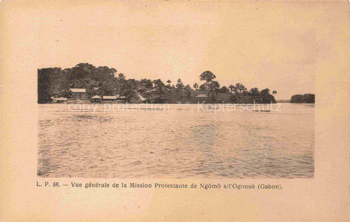 Ngomo-sur-L Ogooue Gabon Gabun Vue générale de la Mission Protestante