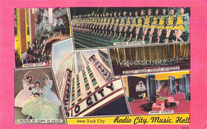 NEW YORK City USA Radio City Music Hall Grand Foyer Ballet Famour Rockets Theatr