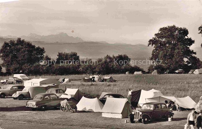 Gohren Kressbronn Langenargen Bodensee BW Campingplatz mit Naturbadestrand Blick