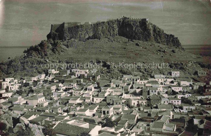 Lindos Lindo Rhodes Greece Panorama Akropolis