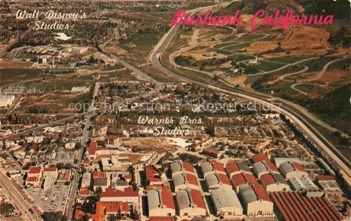 Burbank California USA Wald Disney Studios Warner Bros. Studios arial view