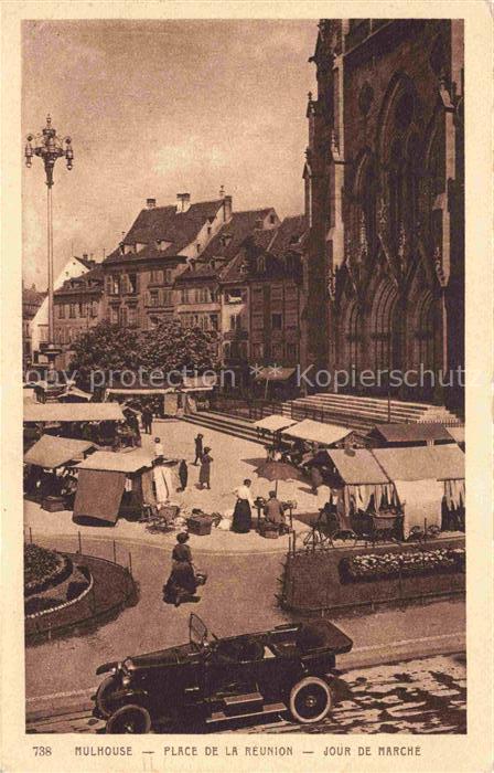 MULHOUSE Muehlhausen 68 Haut-Rhin Place de la Réunion Jour de marché