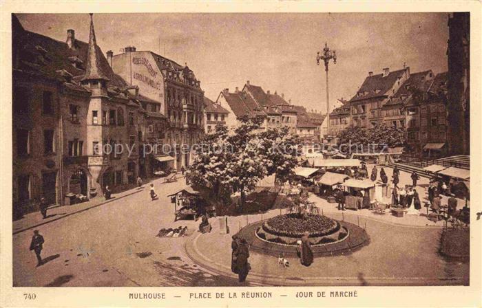 MULHOUSE Muehlhausen 68 Haut-Rhin Place de la Réunion Jour de marché