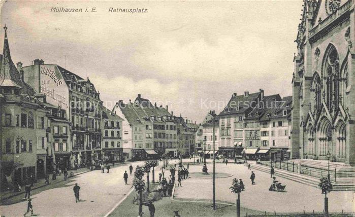 Muelhausen Elsass Rathausplatz Place de l'Hôtel de Ville