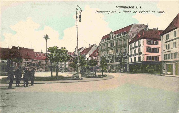 Muelhausen Elsass Rathausplatz Place de l'Hôtel de Ville