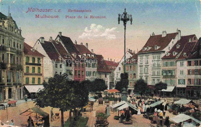 MULHOUSE Muehlhausen 68 Haut-Rhin Place de la Réunion Jour de marché