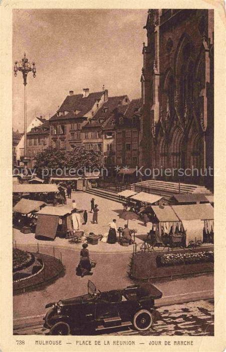 MULHOUSE Muehlhausen 68 Haut-Rhin Place de la Réunion Jour de marché