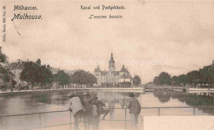 MULHOUSE Muehlhausen 68 Haut-Rhin Kanal und Postgebaeude