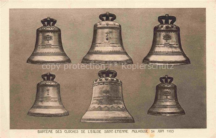 MULHOUSE Muehlhausen 68 Haut-Rhin Baptême des cloches de l'Église Saint Etienne