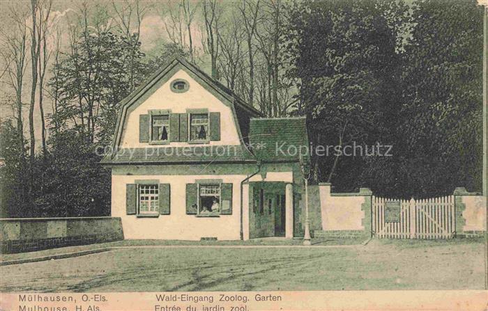 Muelhausen Elsass Waldeingang Zoologischer Garten Entrée du Jardin Zoologique