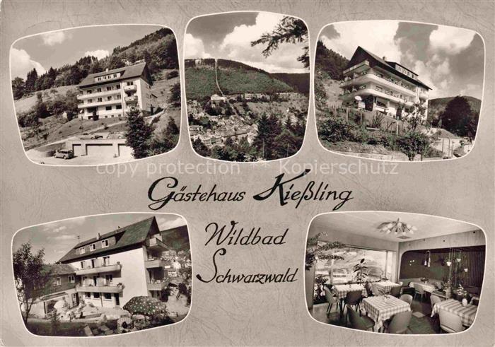 WILDBAD  Bad Schwarzwald BW Gaestehaus Kiessling Gastraum Landschaftspanorama