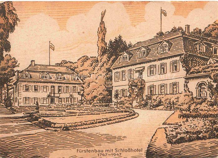 Bad Brueckenau Bayern Fuerstenbau mit Schlosshotel Staatliches Mineralbad Kuenst