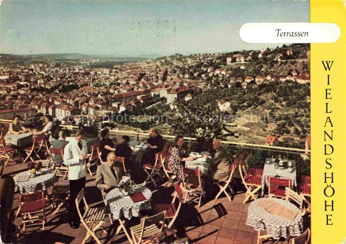 STUTTGART  CITY Hoehenhotel Wielandshoehe Terrasse Blick ueber die Stadt