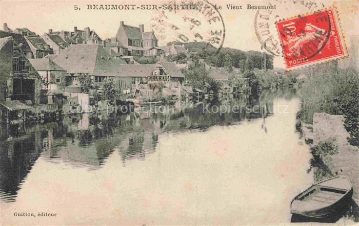 Beaumont-sur-Sarthe MAMERS 72 Sarthe Le vieux Beaumont aux bords de la Sarthe