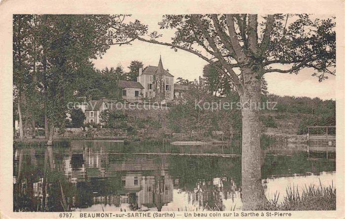 Beaumont-sur-Sarthe MAMERS 72 Sarthe Un beau coin sur la Sarthe à St. Pierre