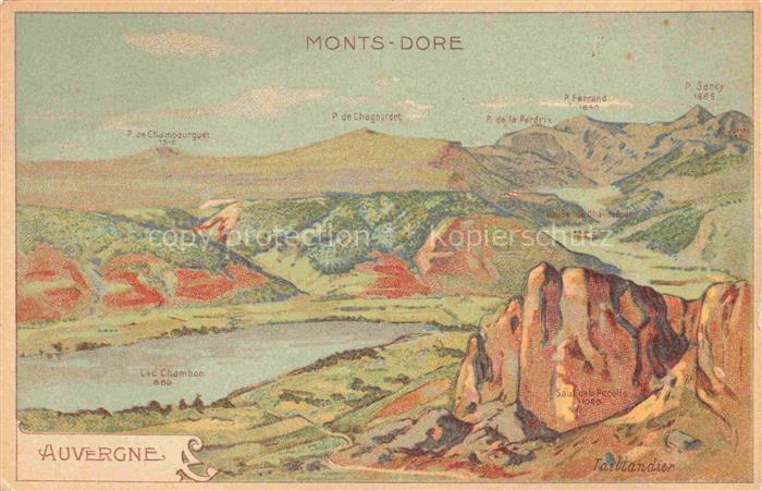 Monts-Dore Clermont-Ferrand 63 Puy-de-Dome Landschaftspanorama Lac Chambon Taill