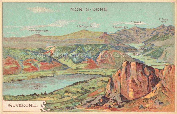 Monts-Dore Clermont-Ferrand 63 Puy-de-Dome Landschaftspanorama Lac Chambon Taill