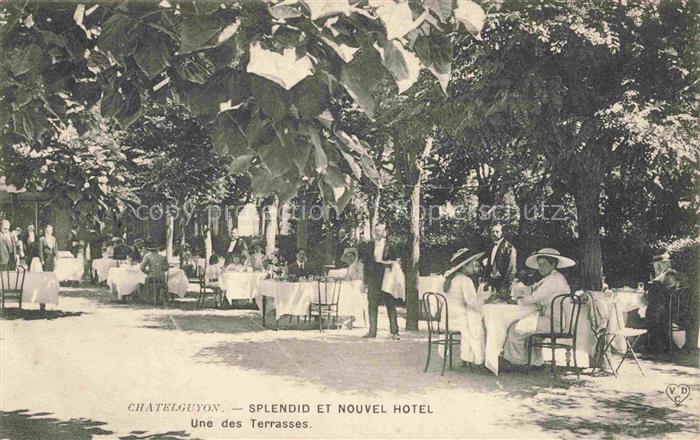 Chatelguyon Chatel-Guyon 63 Puy-de-Dome Splendid et nouvel Hôtel une des terrass