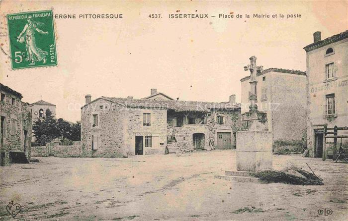 Isserteaux Clermont-Ferrand 63 Puy-de-Dome Place de la Mairie et la poste