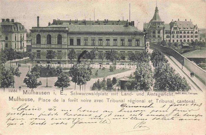MULHOUSE Muehlhausen 68 Haut-Rhin Place de la Forêt Noire et les Tribunals Schwa