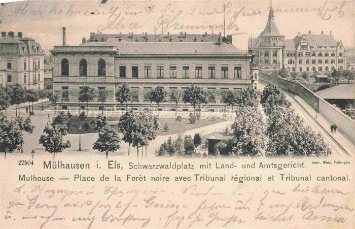 MULHOUSE Muehlhausen 68 Haut-Rhin Place de la Forêt Noire et les Tribunals Schwa