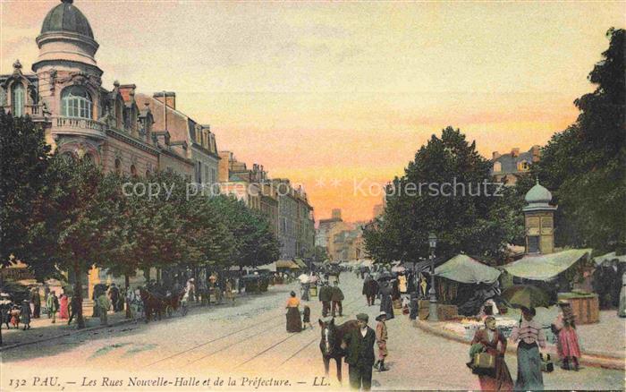 PAU 64 Pyrenees-Atlantiques Les Rues Nouvelle-Halle et de la Préfecture