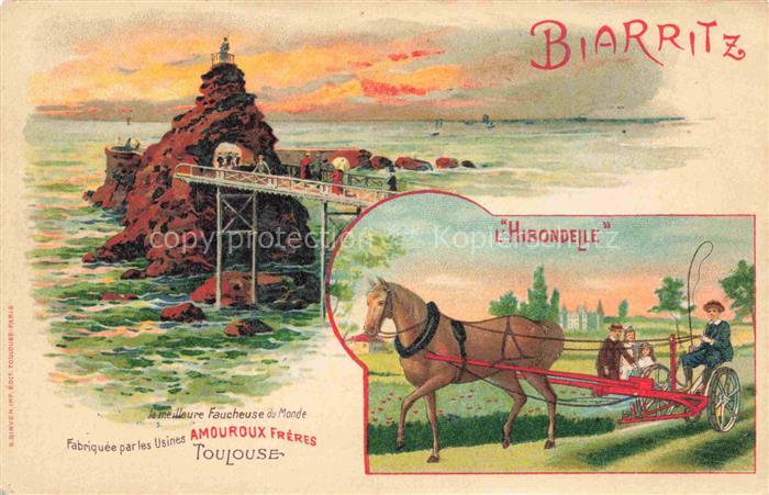 BIARRITZ 64 Pyrenees Atlantiques Rocher de la Vierge Pont l'Hirondelle Kuenstler