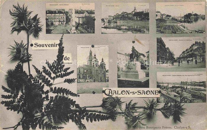 CHALON-SUR-SAONE 71 Saone-et-Loire Place de l'Obélisque Hôpital Port Boulevard d