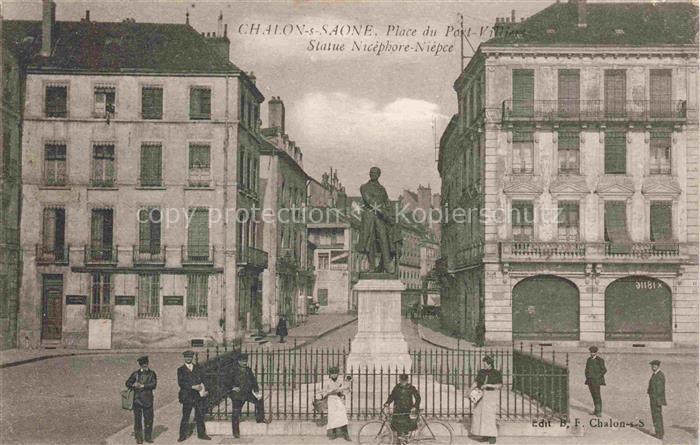 CHALON-SUR-SAONE 71 Saone-et-Loire Place du Port-Villiers Statue Nicéphore-Nièpc