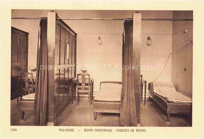MULHOUSE Muehlhausen 68 Haut-Rhin Bains Municipaux Cabines de Repos