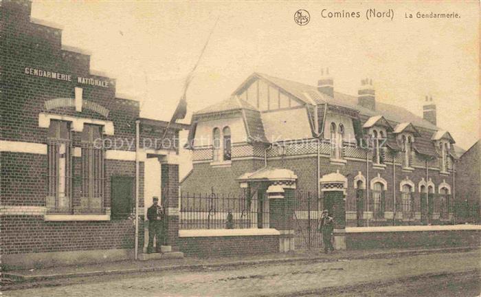 Comines LILLE 59 Nord La Gendarmerie Feldpost Pruefstempel