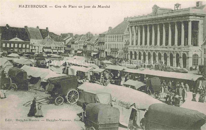 Hazebrouck Dunkerque 59 Nord Grande Place un jour de marché