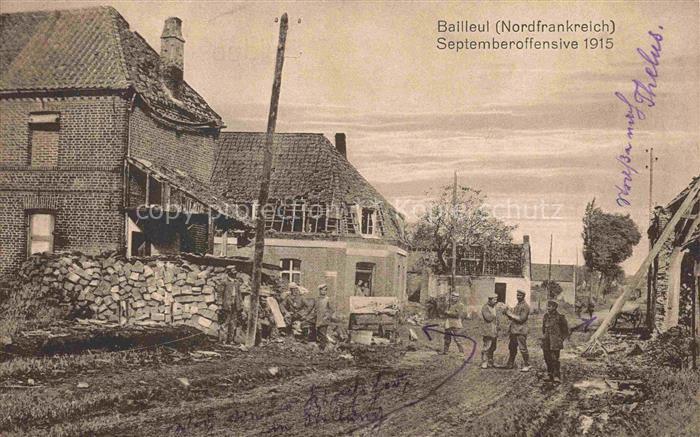 Bailleul Dunkerque 59 Nord Septemberoffensive 1915 Ruinen Truemmer 1. Weltkrieg