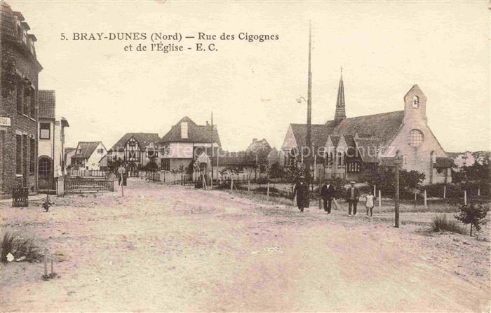 Bray-Dunes Dunkerque 59 Nord Rue des Cigognes et de l'Eglise