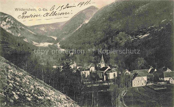 Wildenstein 68 La Bresse 68 Haut-Rhin Panorama Ansicht mit Kirche