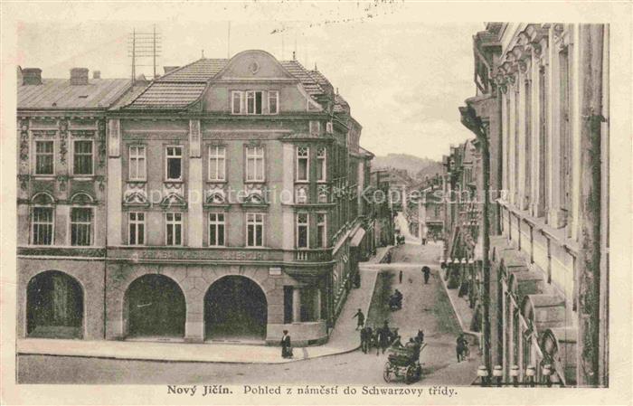 Novy Jicin Neu-Titschein CZ Pohled z namesti do Schwarzovy tridy