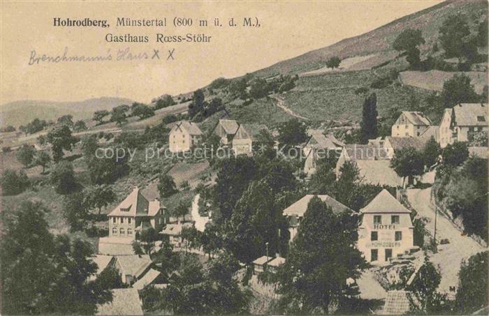 Hohrodberg Munster Alsace 68 Haut Rhin Teilansicht mit Gasthaus Roess-Stoehr und