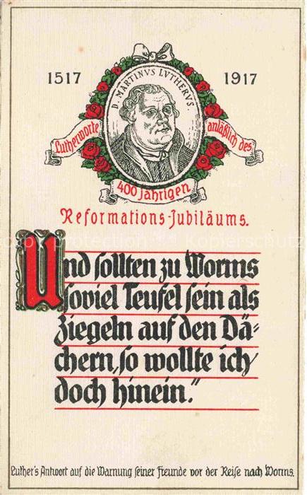 WORMS Rhein Lutherworte anlaesslich des 400-jaehrigen Reformations-Jubilaeums