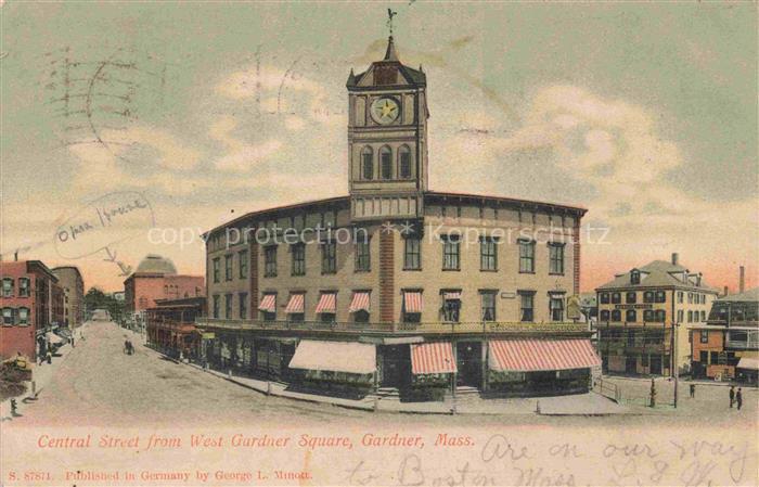 Gardner Massachusetts USA Central Street from West Gardner Square