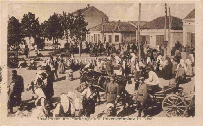 Nisch NIS Okrug Nisava Serbija Landfrauen am Markttage am Havensteinplatz