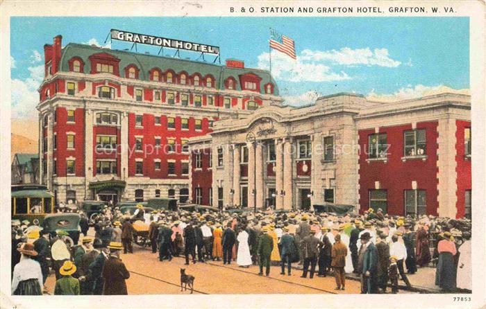 Grafton West Virginia USA B. and O. Station and Grafton Hotel