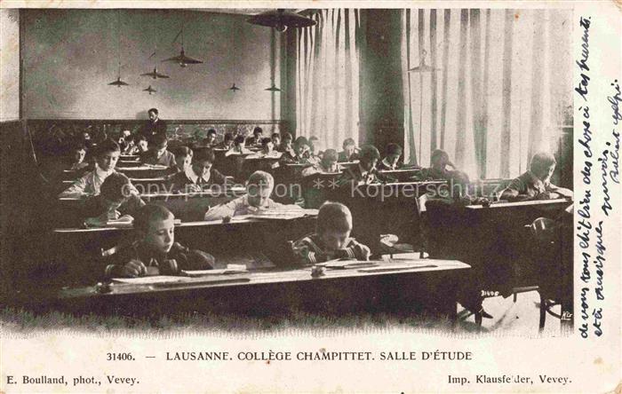 LAUSANNE VD Collège Champittet Salle d'Etude