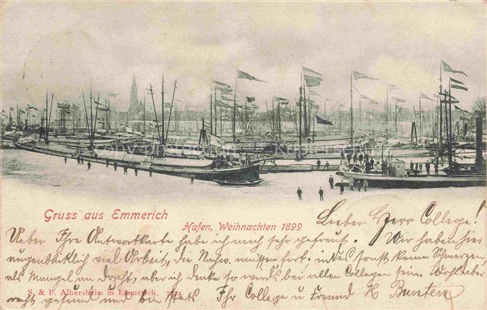 Emmerich Rhein NRW Hafen Weihnachten 1899