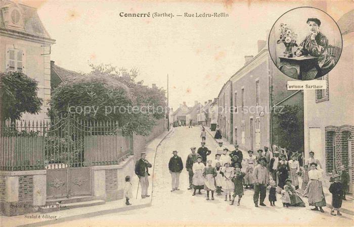 Connerre MAMERS 72 Sarthe Rue Ledru-Rollin Costume Sathoise