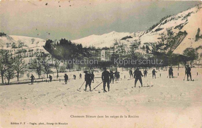 La Rosiere de Montvalezan Albertville 73 Savoie Chasseurs Skieurs dans les neige