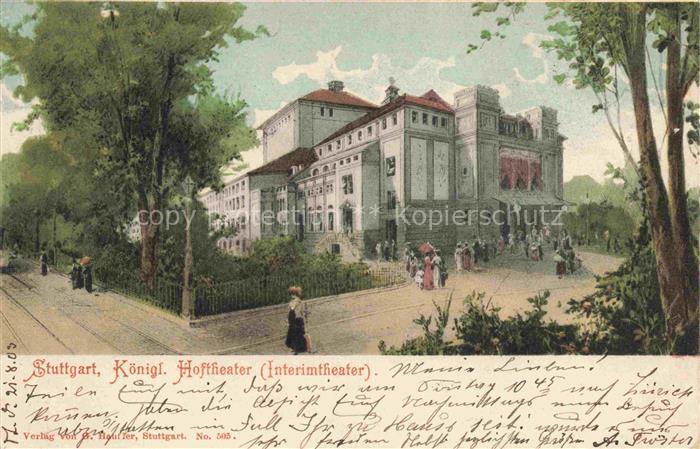 STUTTGART  CITY Koenigliches Hoftheater Interimtheater Kuenstlerkarte